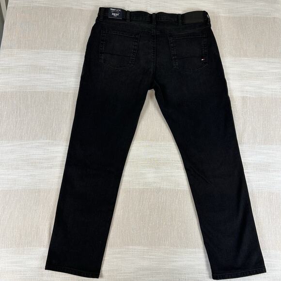 New Tommy Hilfiger THFlex Slim Mens Black Size 38x32 Jeans Stretch Denim NWT1092 - Picture 3 of 14